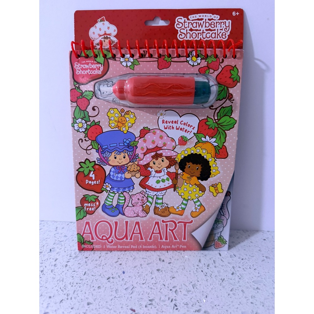 Strawberry Shortcake Aqua Art Pad Water Reveal Coloring Book 4 Reusable Boards